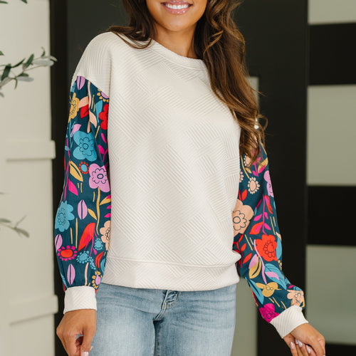 Sing a Melody Floral Sleeve Top
