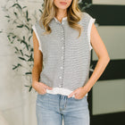 So Good It Hurts Cap Sleeve Button Down