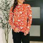 Somethings in the Air Lettuce Hem Longsleeve Top in Vermillion