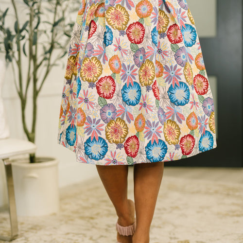 Sound Mind Floral Midi Skirt