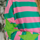 Stars On Stripes Patchwork Striped Sweatshirt