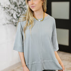 Stay On Top Relaxed Tee in Light Grey