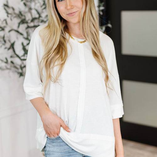 Stay On Top Relaxed Tee in Off White