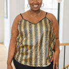 Stayin' Alive V-Neck Sequin Tank in Gold