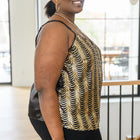 Stayin' Alive V-Neck Sequin Tank in Gold