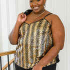 Stayin' Alive V-Neck Sequin Tank in Gold