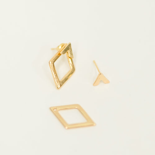 Steal Your Breath Geometric Rhombus Stud Earrings