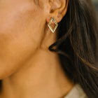 Steal Your Breath Geometric Rhombus Stud Earrings