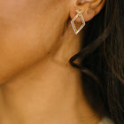 Steal Your Breath Geometric Rhombus Stud Earrings