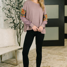 Subtle Breeze Floral Patchwork Pullover