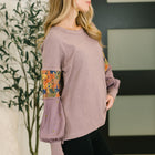 Subtle Breeze Floral Patchwork Pullover