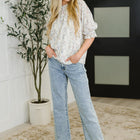 Sweet Ruffle Affair High Neck Blouse in Blue