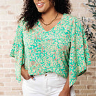 The Future's Open Wide V-Neck Batwing Top
