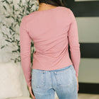 The Girls are Back in Town Long Sleeve Top in Rose