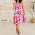 The Sun's Been Quite Kind V-Neck Dress in Pink
