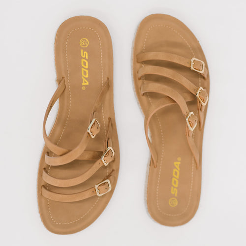 Trusty Strappy Sandals in Light Tan