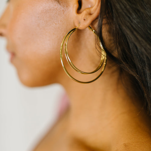Two's a Party Double Hoop Earrings