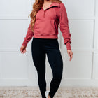 Under Her Spell Half Zip Pullover in Mauve