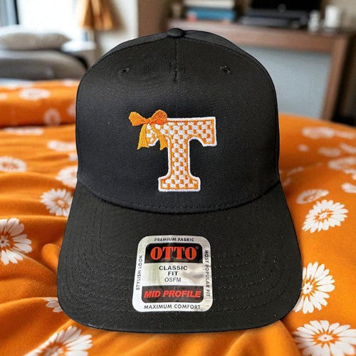 SC - Vols T with Bow Black Canvas Embroidered Hat