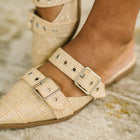 Usual Pointy Toe Double Buckle Flat