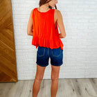V-Neck Ruffled Peplum in Spicy Orange