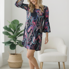Electric Paisley Mini Dress