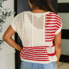 Vibes Don't Lie Net Tee Red Striped