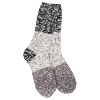 World's Softest Socks - Ragg Crew Colorblock in Stone Multi