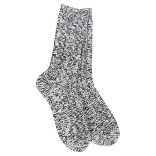 World's Softest Socks - Light Weight Cable Crew in Nightfall Multi