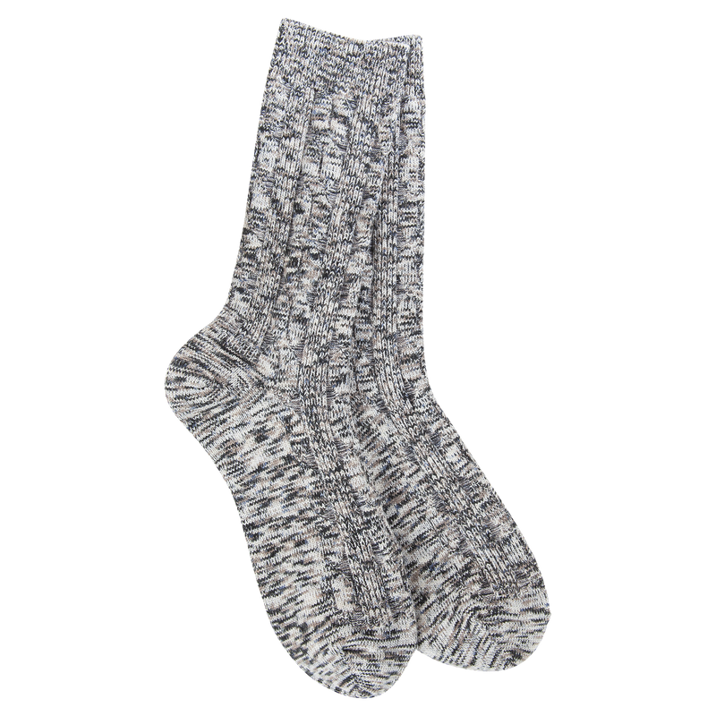 World's Softest Socks - Light Weight Cable Crew in Nightfall Multi
