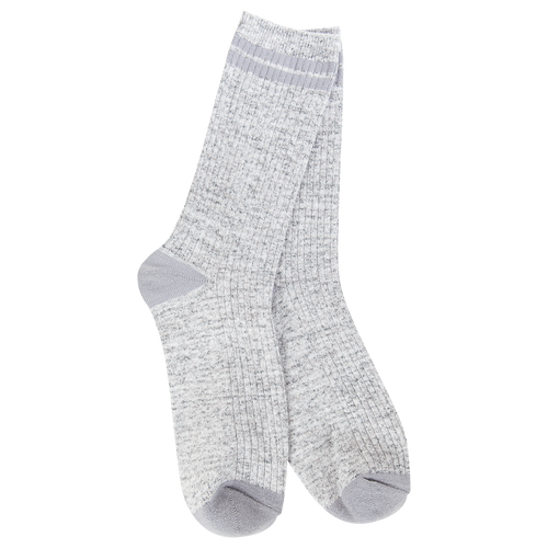 World's Softest Socks - Light Weight Rugby Crew in Heathered Grey