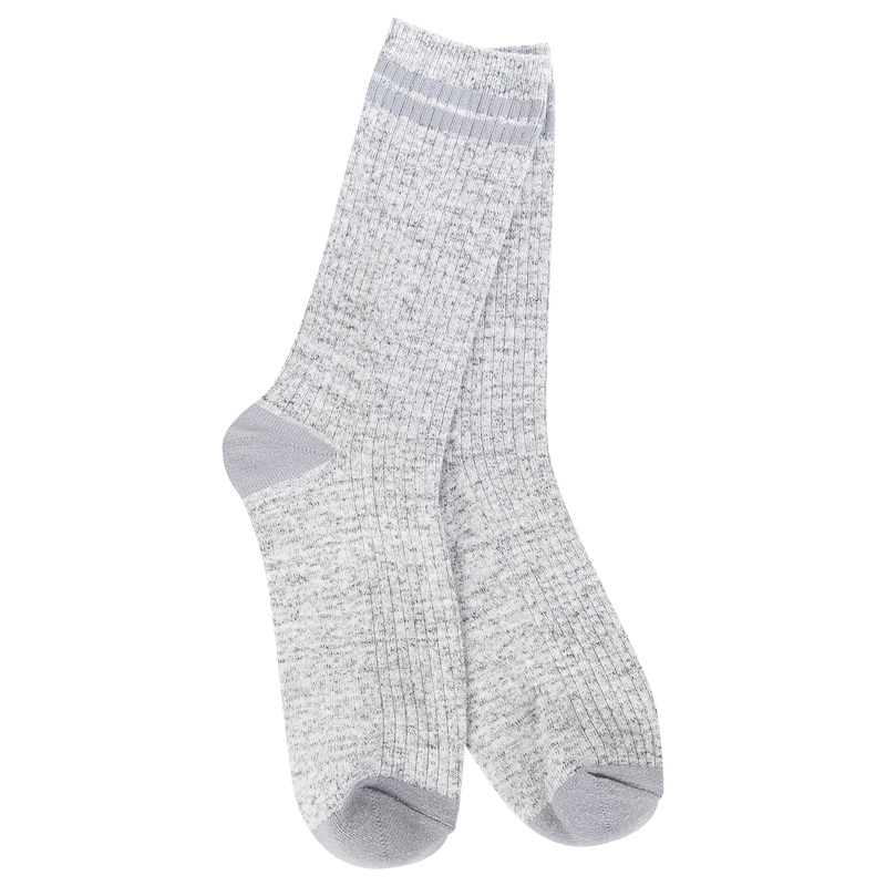 World's Softest Socks - Light Weight Rugby Crew in Heathered Grey