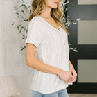 We Should Be Together V-Neck Textured Top