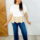 Welcome Me Home Gingham Print Top