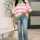 What's a Girl to Do Contrast Trim Relaxed Top