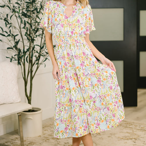 Wherever I Go Notch Neck Dress