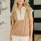 Whispered Urgently Color Block Half Zip Top