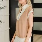 Whispered Urgently Color Block Half Zip Top