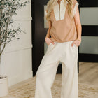 Whispered Urgently Color Block Half Zip Top