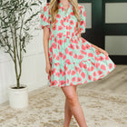 Wildflower Waltz Gathered Tier Dress in Mint
