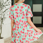 Wildflower Waltz Gathered Tier Dress in Mint
