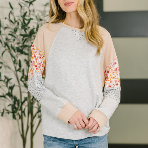 Wondering Aloud Patchwork Long Sleeve Top- 3/3/2026