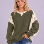 Color Block Exposed Seam Sweatshirt