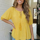 The Bee's Knees Yellow Peplum