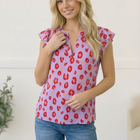 Wild Berry Ruffles Blouse