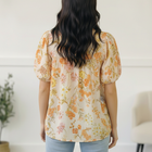 Sunlit Garden Notch Neck Blouse