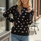 Pucker Up Black Sweatshirt