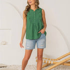 Relaxed Fit Ruffle Trim Sleeveless Top