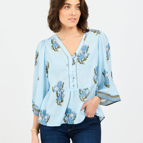 Monroe Top | Fable Floral Blue