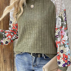 Printed Round Neck Long Sleeve Top
